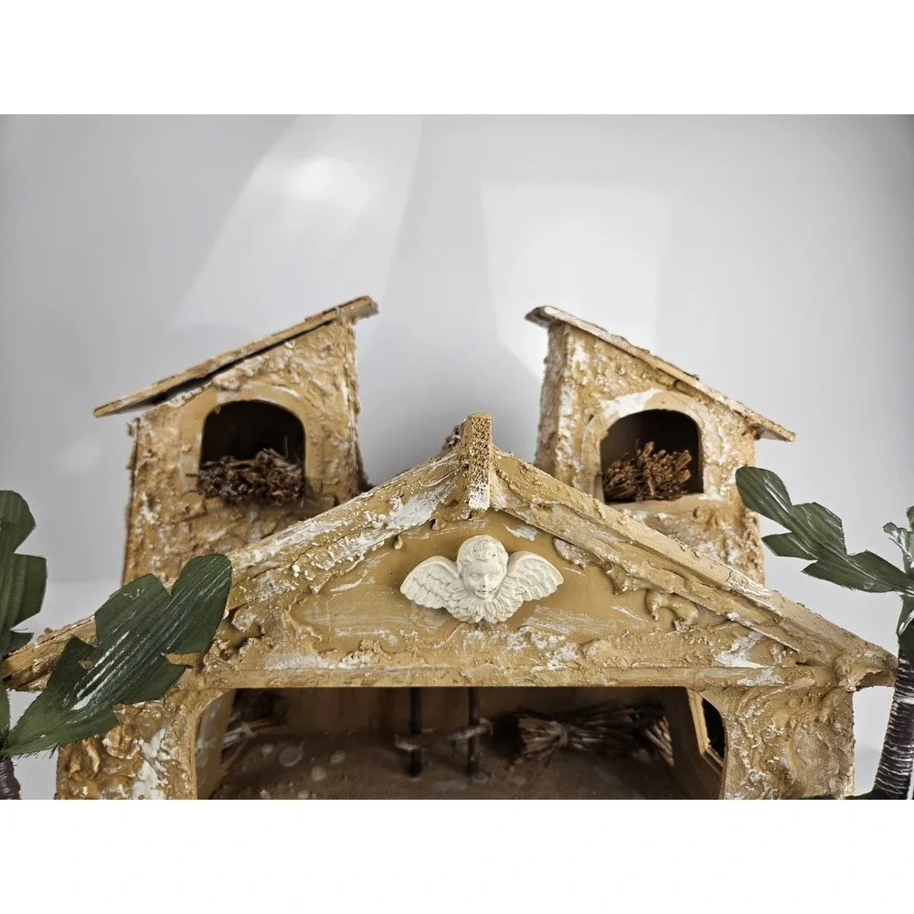 Vintage Mercuries Porcelain Christmas Nativity Scene Set Of 10 Handpainted w/Box